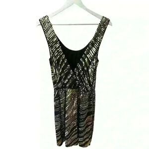 Express Black & Gold Sequin Sleeveless Dress Small
